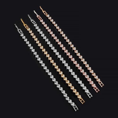 Crystal Geometric Chain Bracelet - Rhinestone Charm Bangle for Women