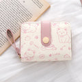 Women's Playful Cat Card Wallet - Compact Zip Coin Purse