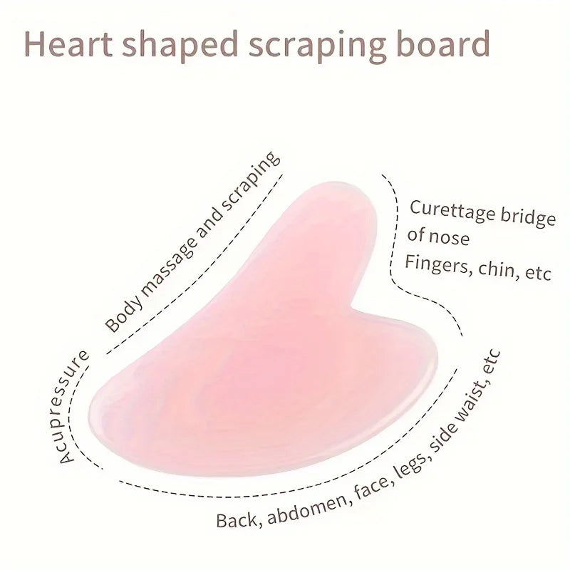 Natural Jade Roller & Gua Sha Set - Rose Quartz Face Massage Tool