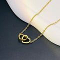 Intertwined Hearts Pendant Necklace - Stainless Steel Clavicle Chain
